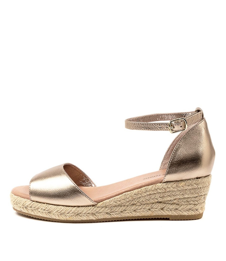 DJANGO & JULIETTE Skip Champagne Leather | Espadrilles