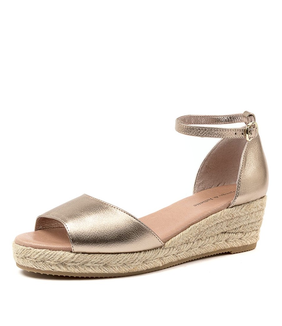 DJANGO & JULIETTE Skip Champagne Leather | Espadrilles