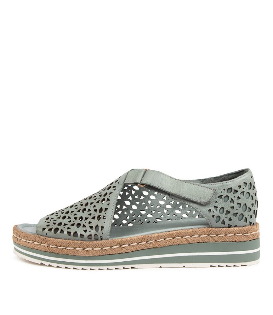 DJANGO & JULIETTE Alkiet Lrg Steel Leather | Espadrilles