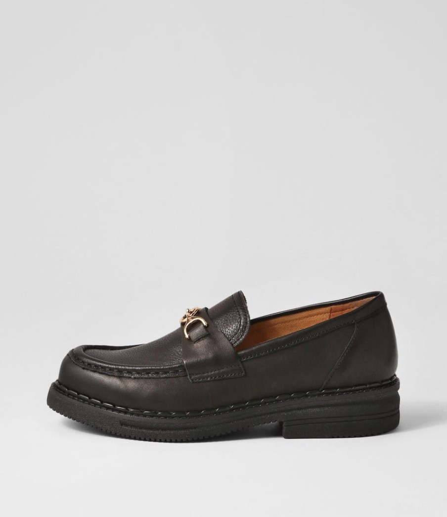 ROLLIE Loafer Rise All Black Leather Loafers | Loafers