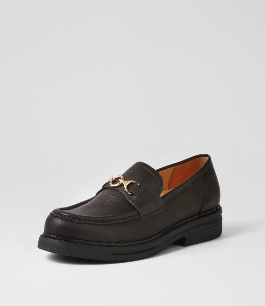 ROLLIE Loafer Rise All Black Leather Loafers | Loafers