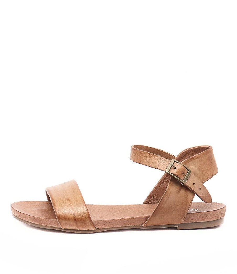 DJANGO & JULIETTE Jinnit Tan Leather | Flats