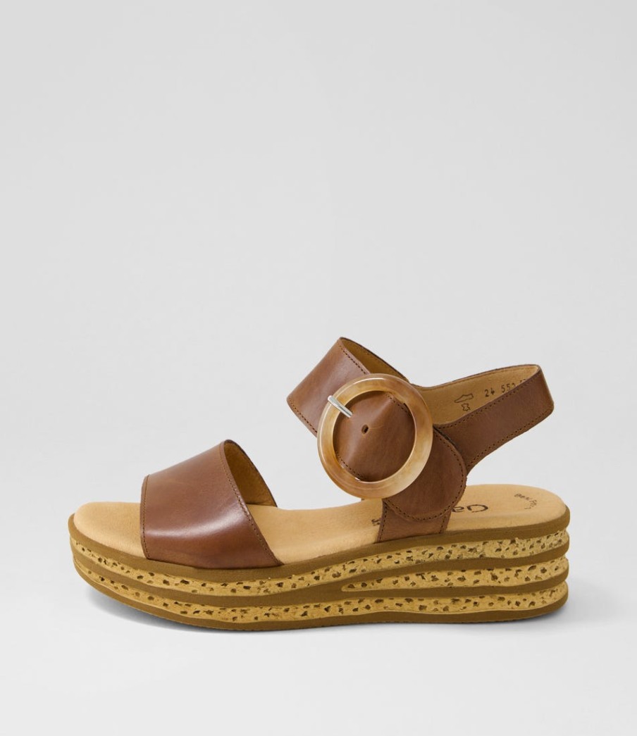 GABOR Jale Peanut Leather Sandals | Comfort