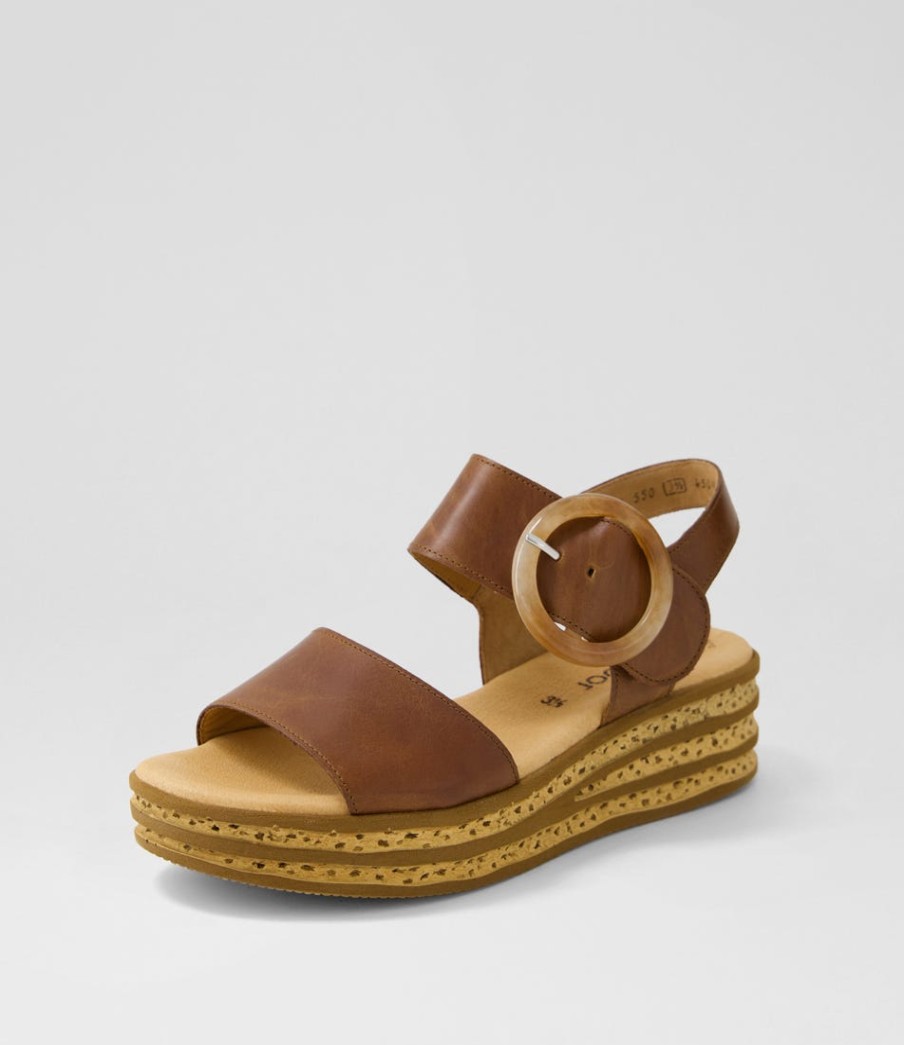 GABOR Jale Peanut Leather Sandals | Comfort