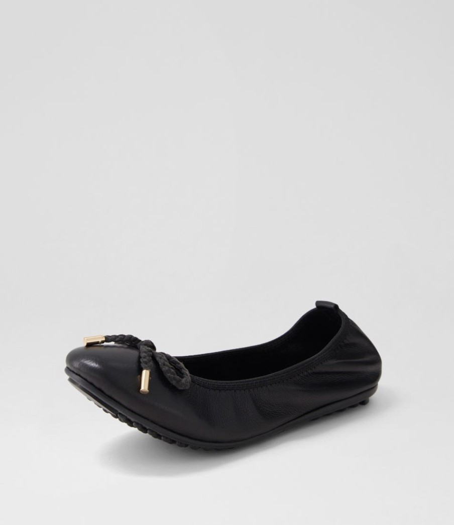 DJANGO & JULIETTE Beyond Black Leather Ballet Flats | Flats
