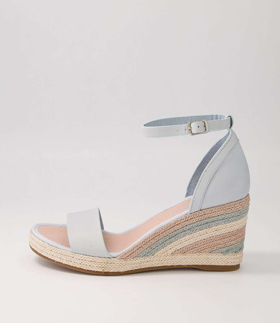 DJANGO & JULIETTE Palyssa Pale Blue Multi Leather Espadrilles | Espadrilles