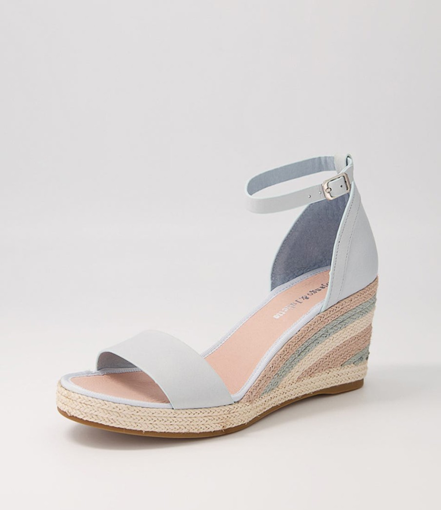 DJANGO & JULIETTE Palyssa Pale Blue Multi Leather Espadrilles | Espadrilles