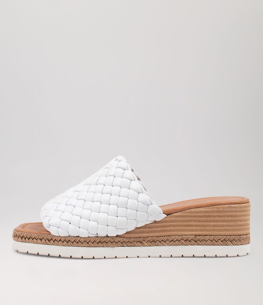 DJANGO & JULIETTE Idalis White Leather Espadrilles | Espadrilles