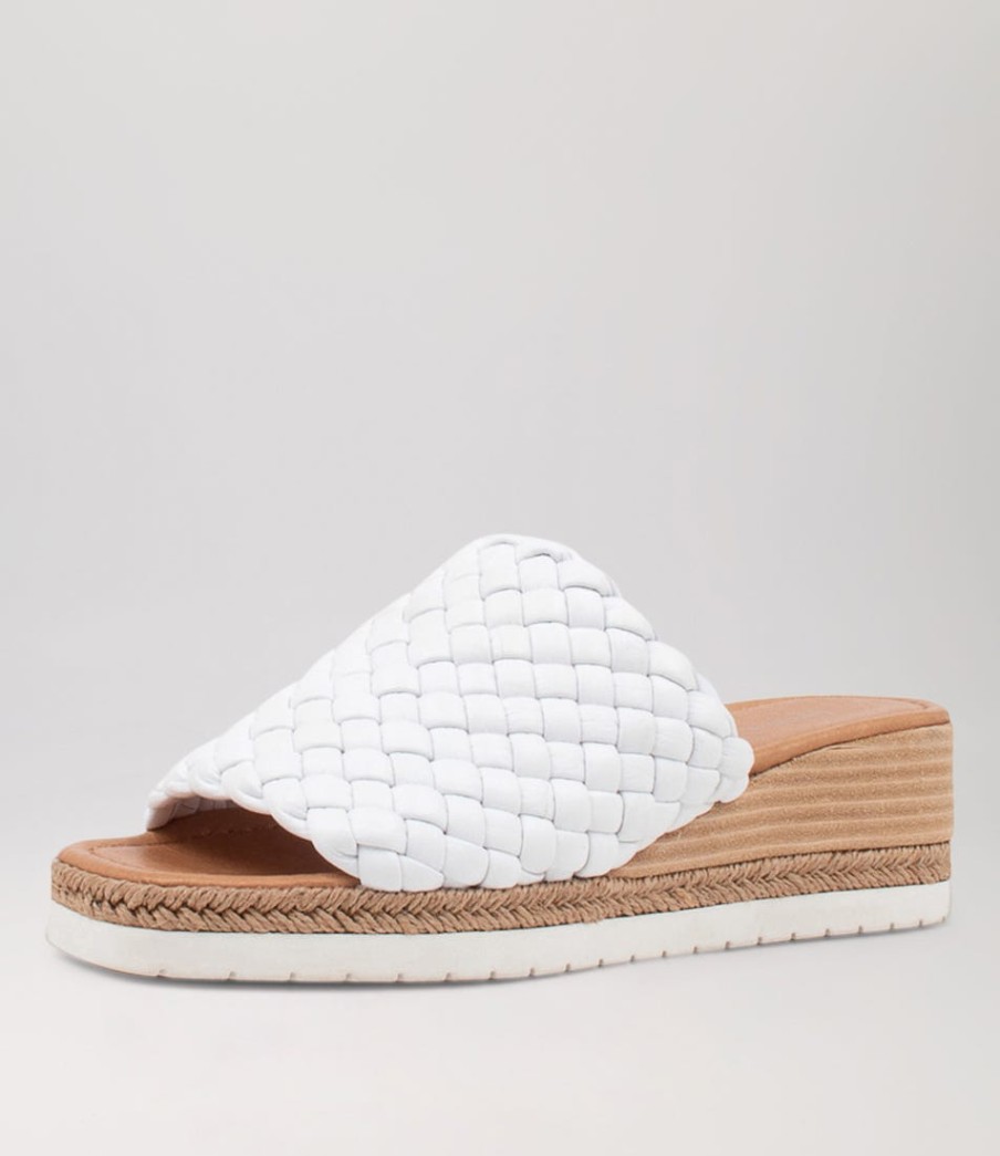 DJANGO & JULIETTE Idalis White Leather Espadrilles | Espadrilles