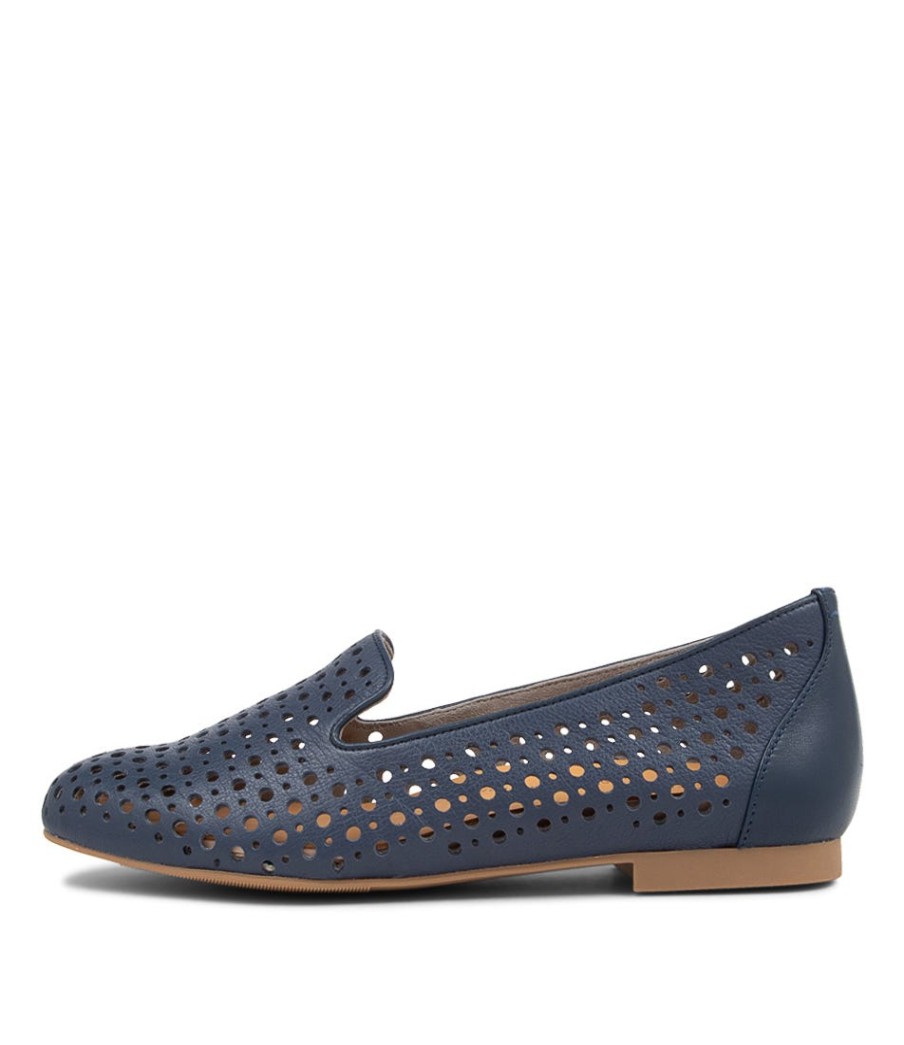 ZIERA Cindra Xf Navy Leather Loafers | Loafers