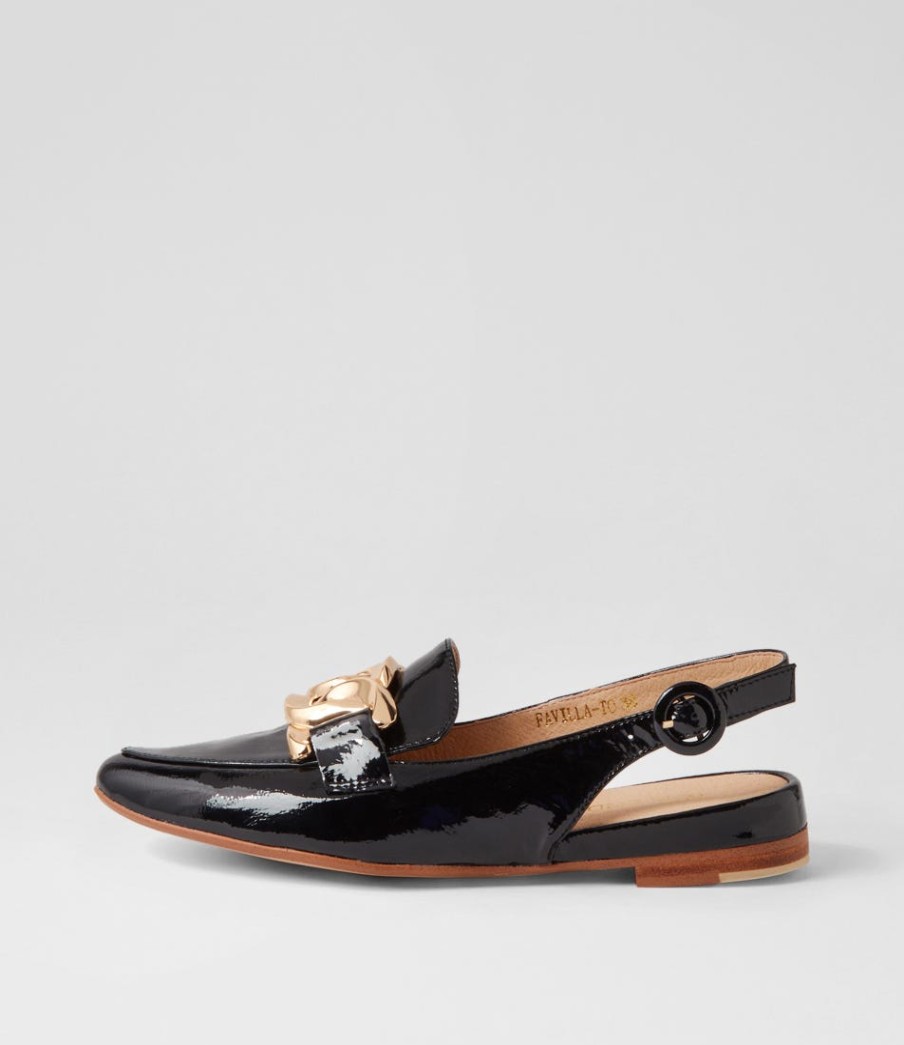 TOP END Favilla Black Patent Leather Loafers | Loafers