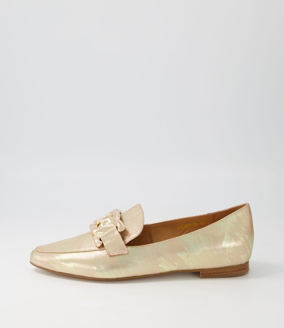 TOP END Socoro Gold Scratch Leather Loafers | Loafers