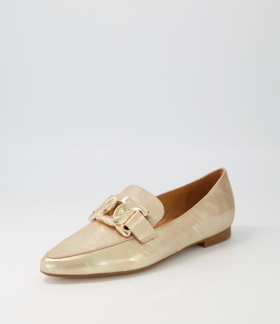 TOP END Socoro Gold Scratch Leather Loafers | Loafers