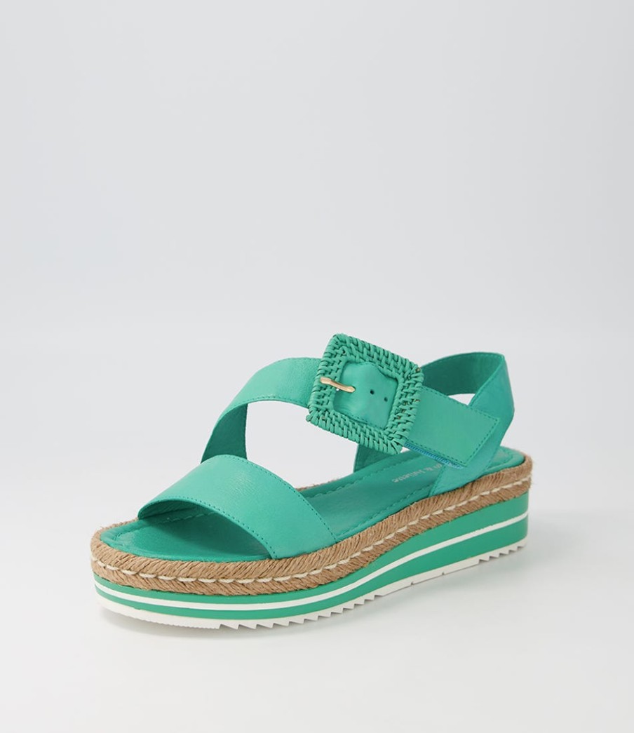 DJANGO & JULIETTE Atory Light Emerald Leather Espadrilles | Espadrilles