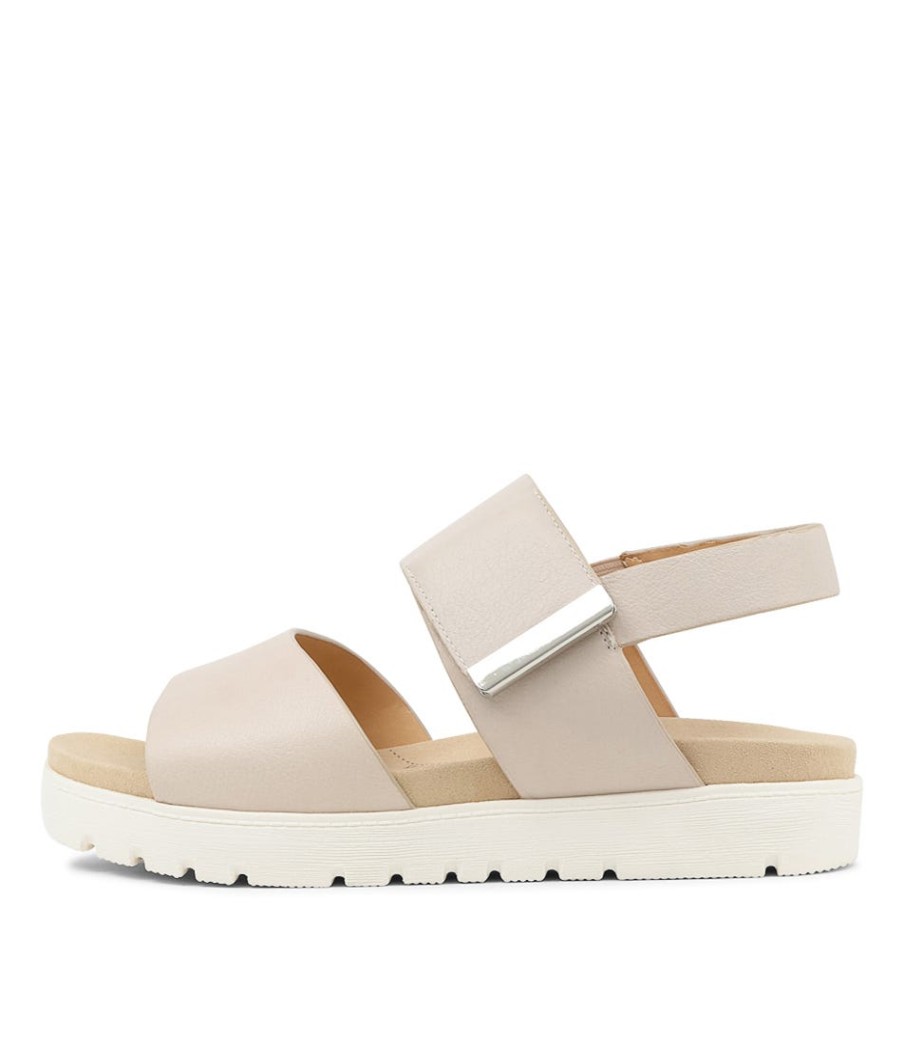 ZIERA Nakta Xw Nude Leather Sandals | Flats