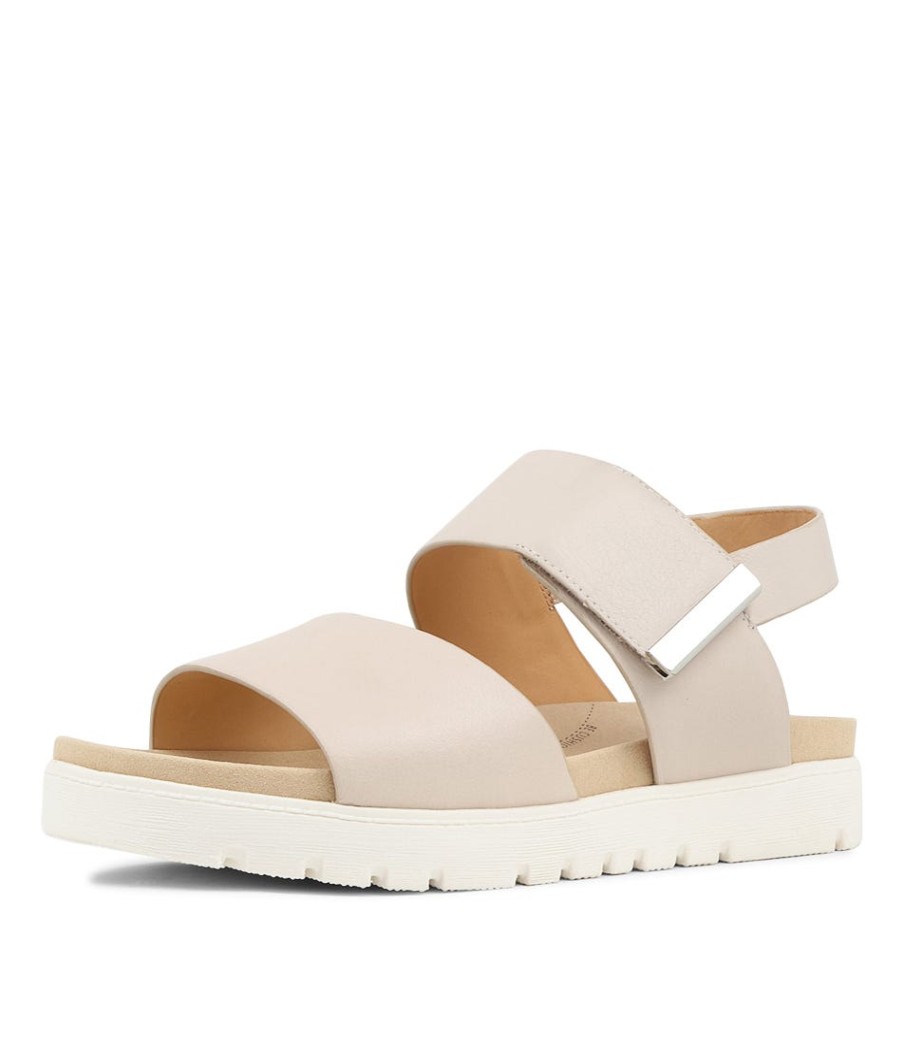 ZIERA Nakta Xw Nude Leather Sandals | Flats