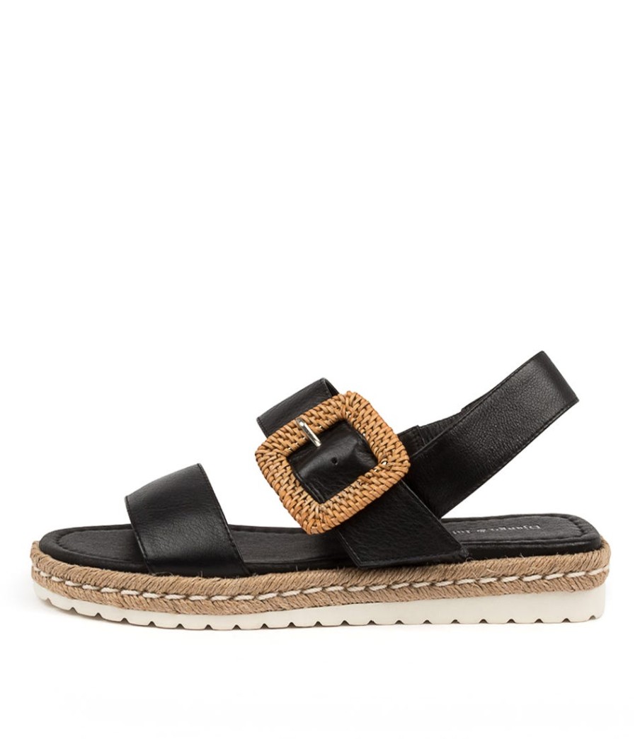 DJANGO & JULIETTE Silas Black Leather | Espadrilles
