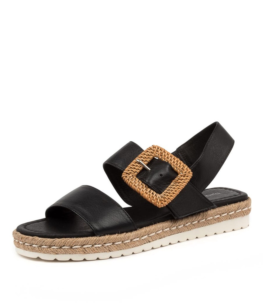 DJANGO & JULIETTE Silas Black Leather | Espadrilles