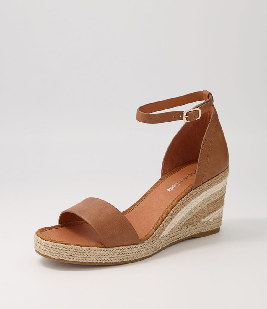 DJANGO & JULIETTE Palyssa Tan Natural Multi Leather Espadrilles | Espadrilles