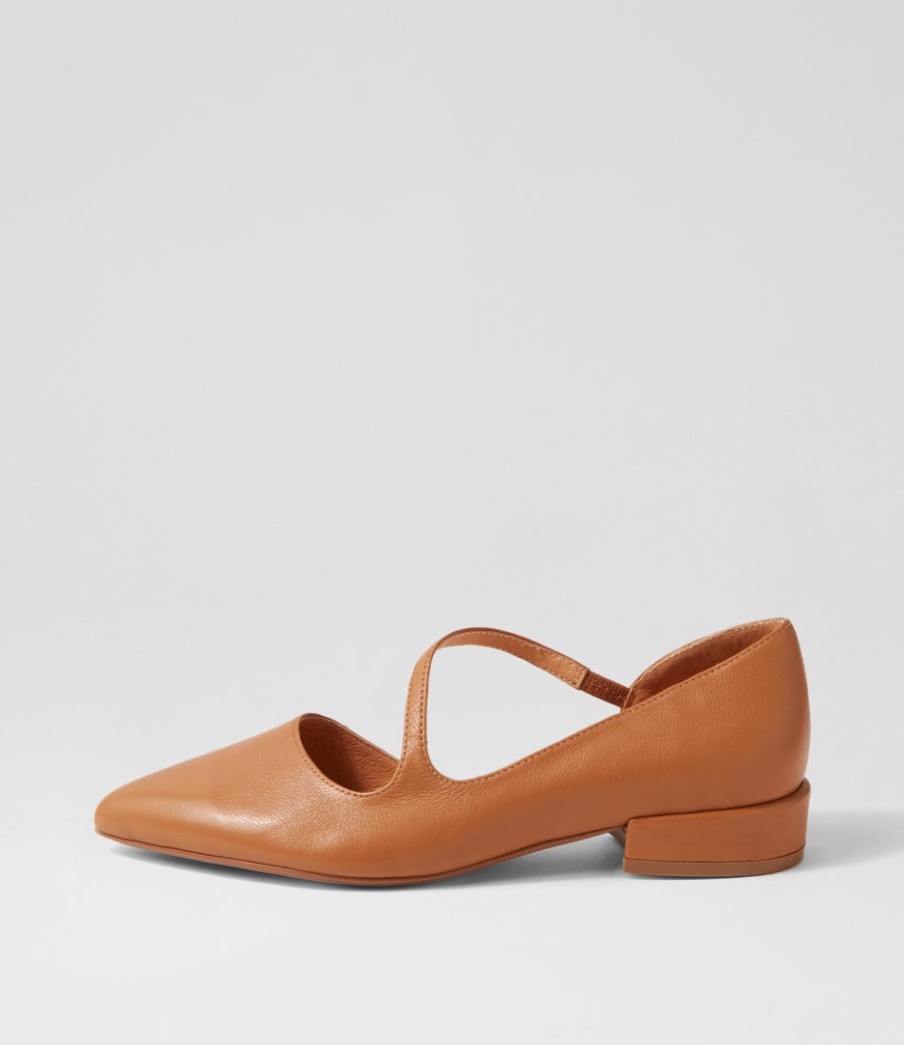 DJANGO & JULIETTE Endre Dark Tan Leather Mary Janes | Flats