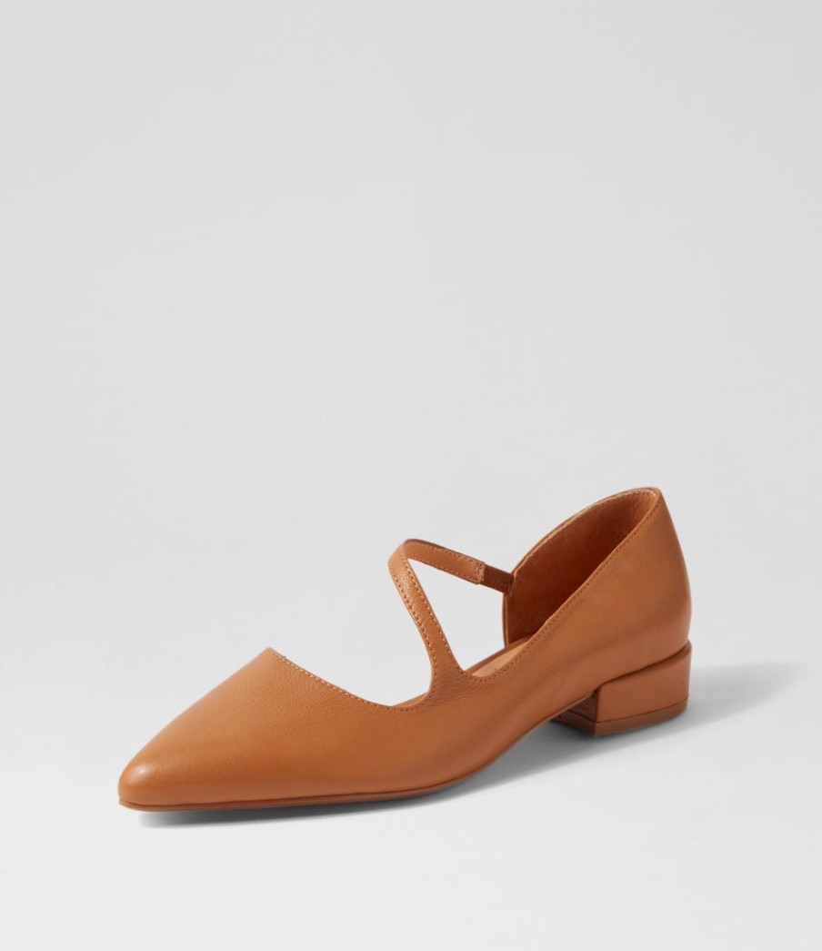 DJANGO & JULIETTE Endre Dark Tan Leather Mary Janes | Flats
