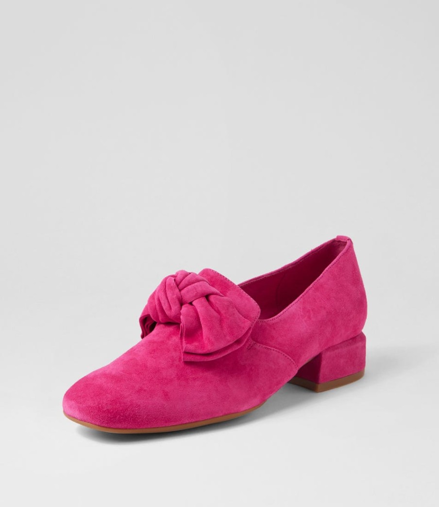 DJANGO & JULIETTE Varva Fuchsia Suede Heels | Loafers