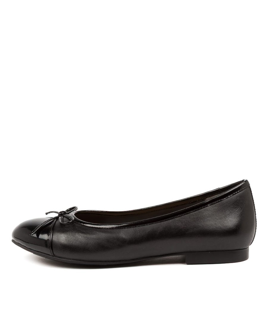 ZIERA Chelsea Xf Black Patent Leather Ballet Flats | Comfort