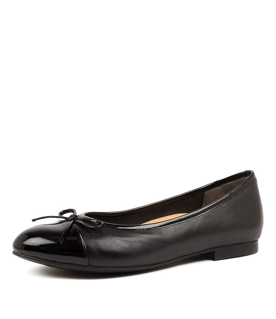 ZIERA Chelsea Xf Black Patent Leather Ballet Flats | Comfort