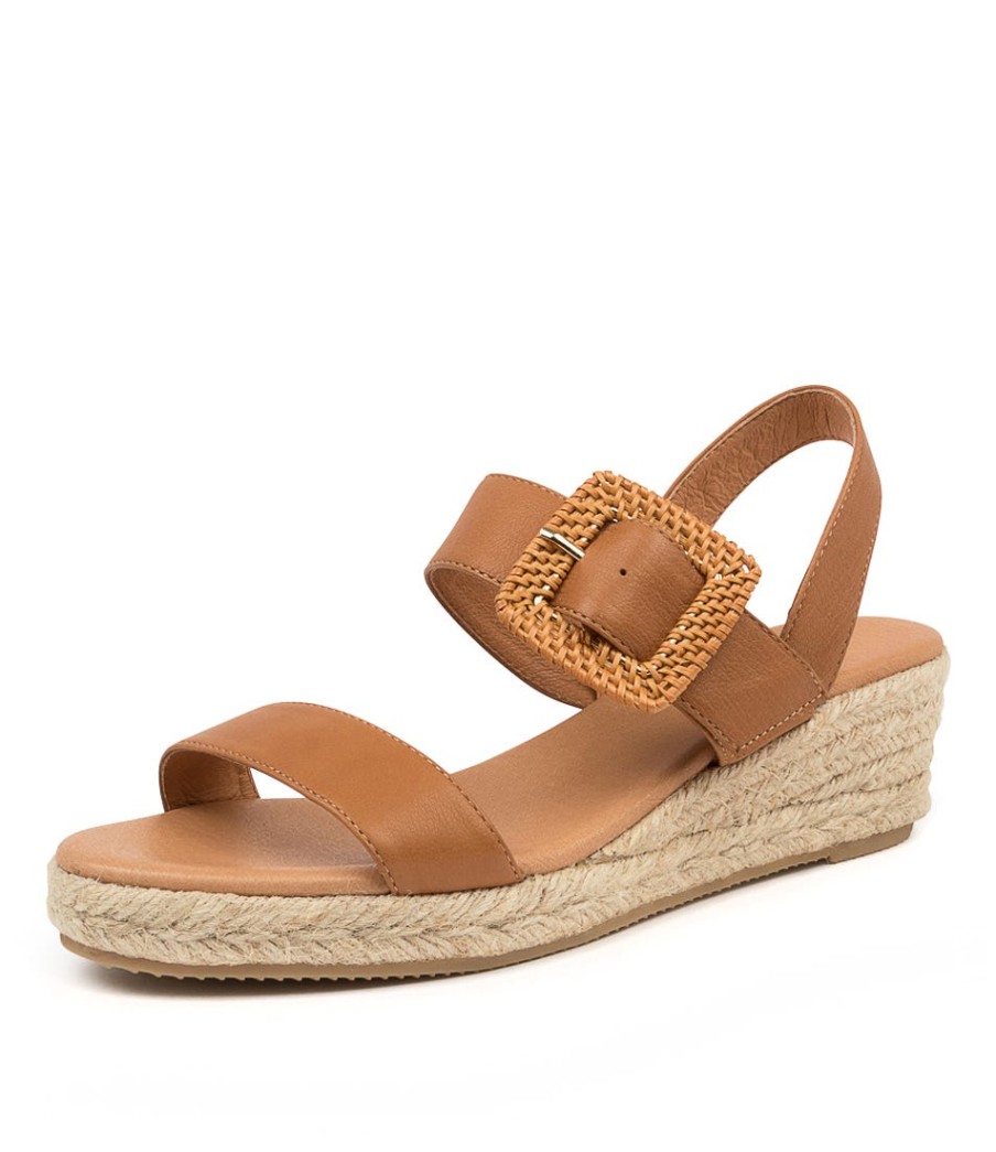 DJANGO & JULIETTE Samiya Dk Tan Leather | Espadrilles