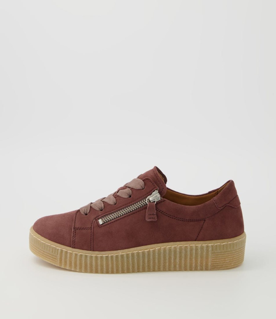 GABOR Amelia Pastel Rose Suede Sneakers | Comfort
