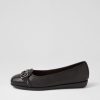 SUPERSOFT Elisse Black Leather Ballet Flats | Comfort