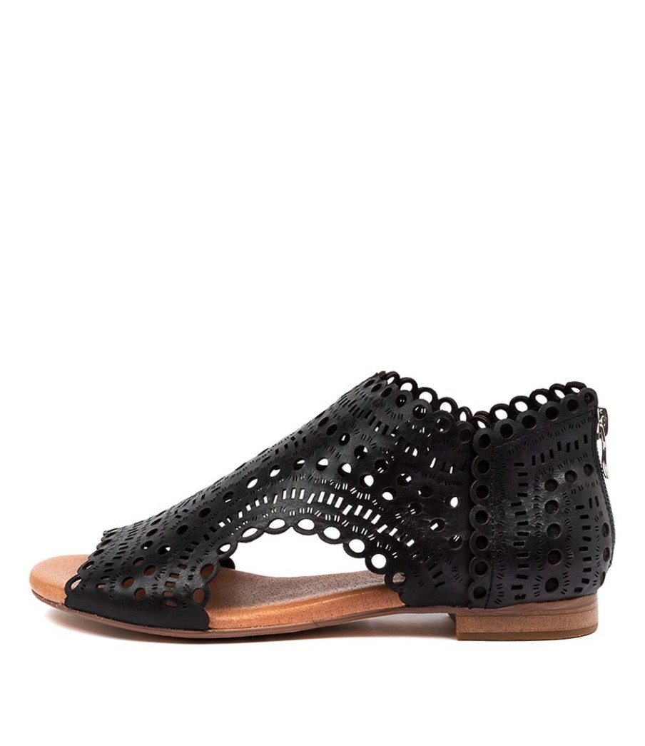 DJANGO & JULIETTE Powers Black Leather | Flats