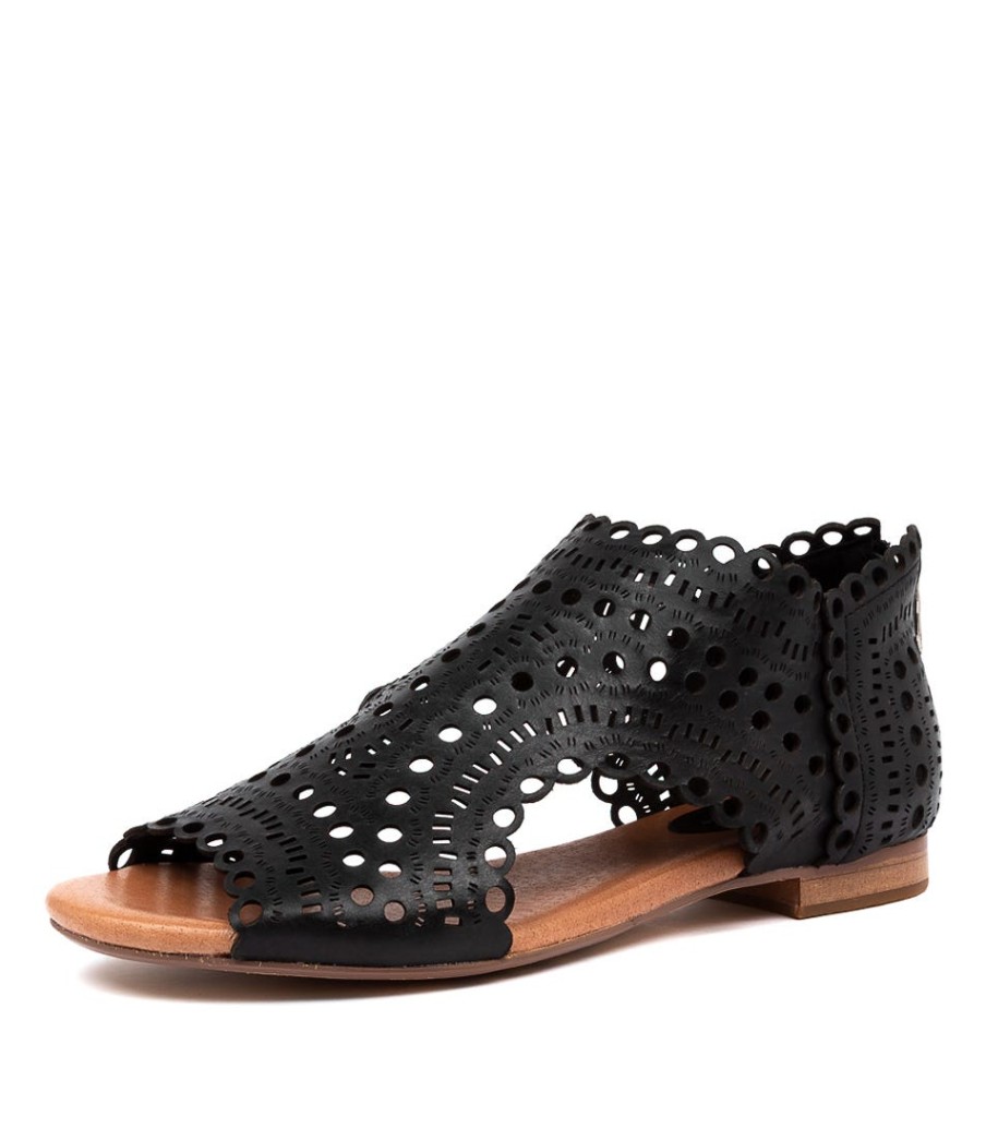 DJANGO & JULIETTE Powers Black Leather | Flats