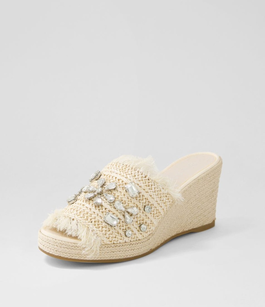 DJANGO & JULIETTE Pitchy Beige Synthetic Raffia Espadrilles | Espadrilles