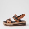 DJANGO & JULIETTE Acke Black Dark Tan Weave Leather Espadrilles | Espadrilles