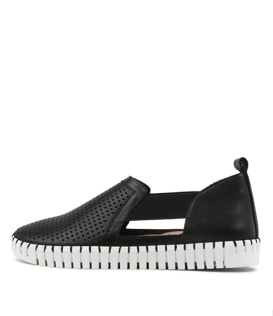 DJANGO & JULIETTE Habiki Black Leather Sneakers Ws | Flats