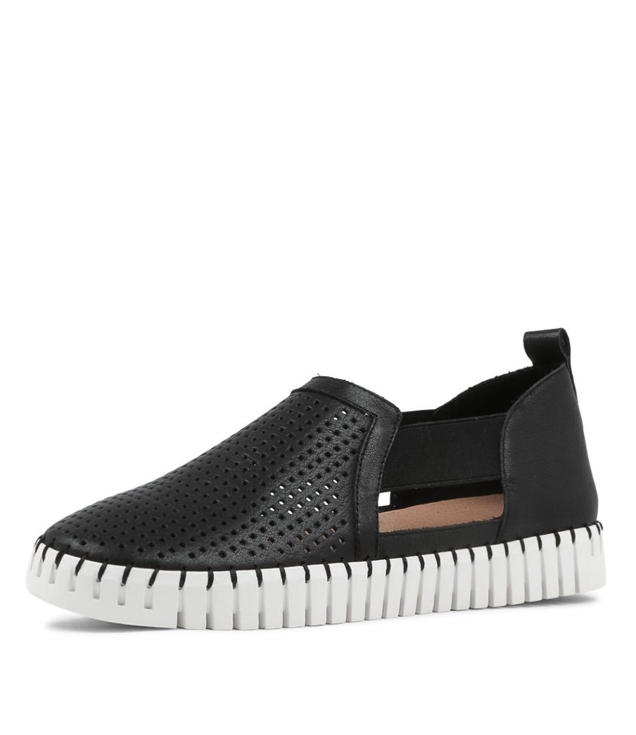 DJANGO & JULIETTE Habiki Black Leather Sneakers Ws | Flats