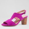 DIANA FERRARI Coral Magenta Suede Sandals | Heels