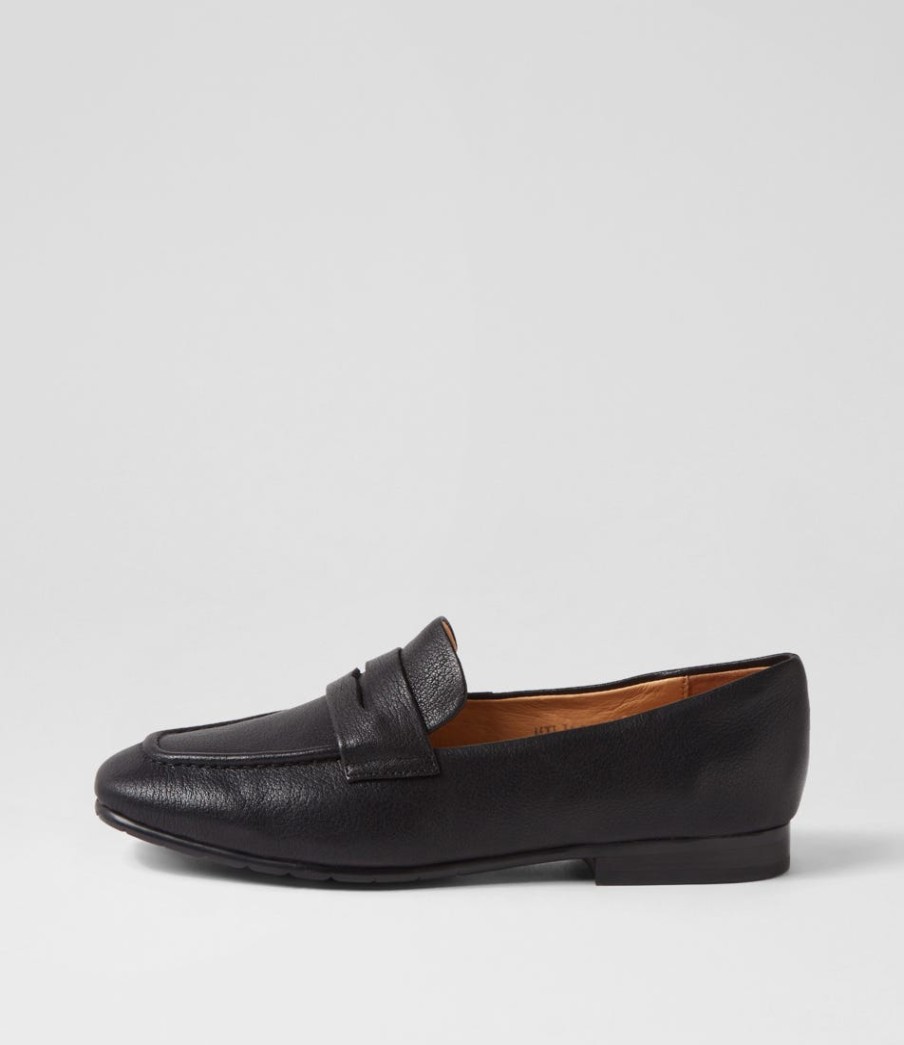 TOP END Milica Black Leather Loafers | Loafers