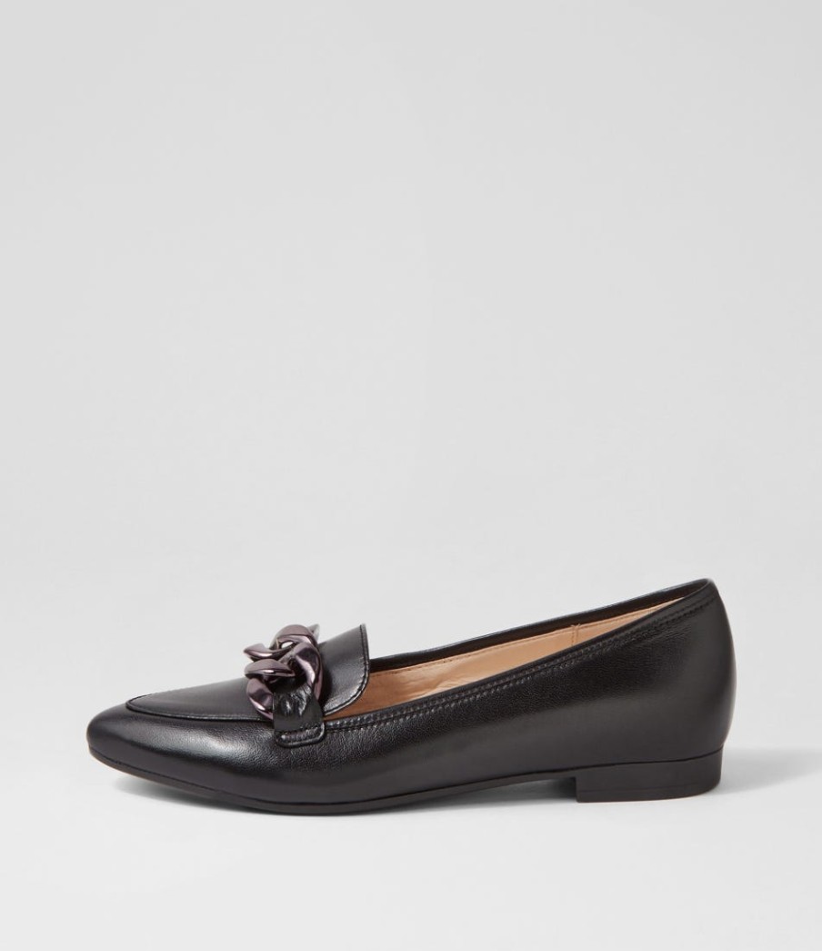 GABOR Diego Schwarz Leather Loafers | Comfort