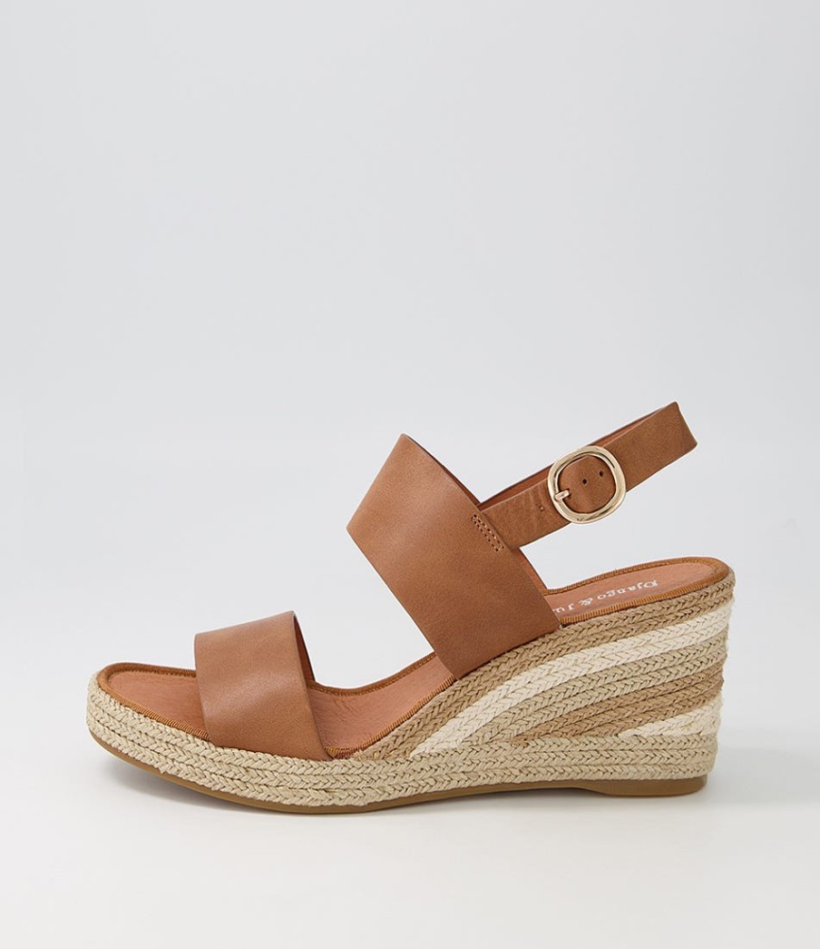 DJANGO & JULIETTE Pama Tan Natural Multi Leather Espadrilles | Espadrilles