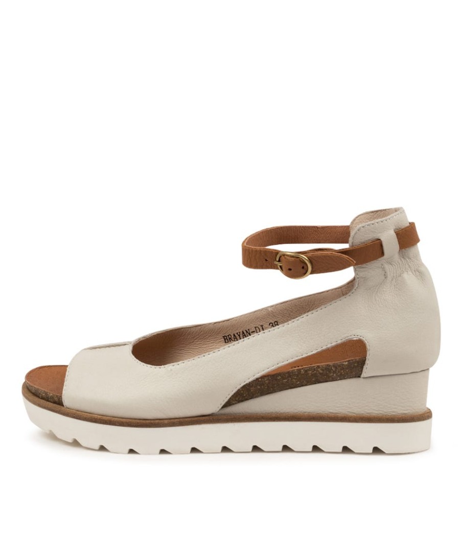 DJANGO & JULIETTE Brayan Nougat-Dk Tan Lea | Wedges