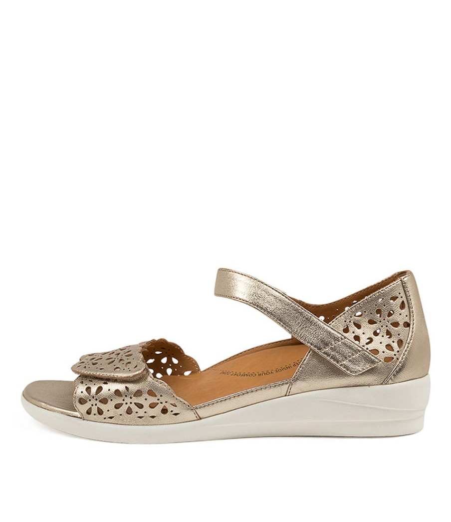 ZIERA Dusty W Pale Gold Leather | Comfort