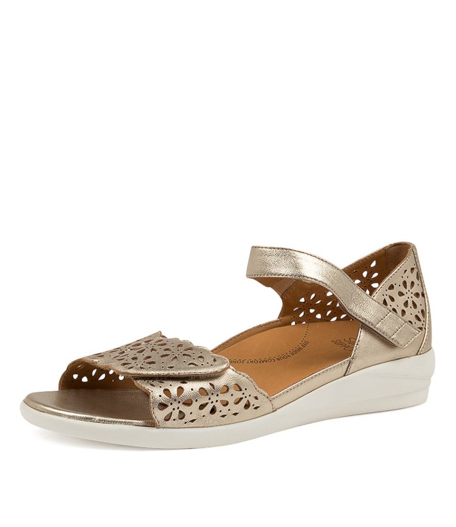 ZIERA Dusty W Pale Gold Leather | Comfort