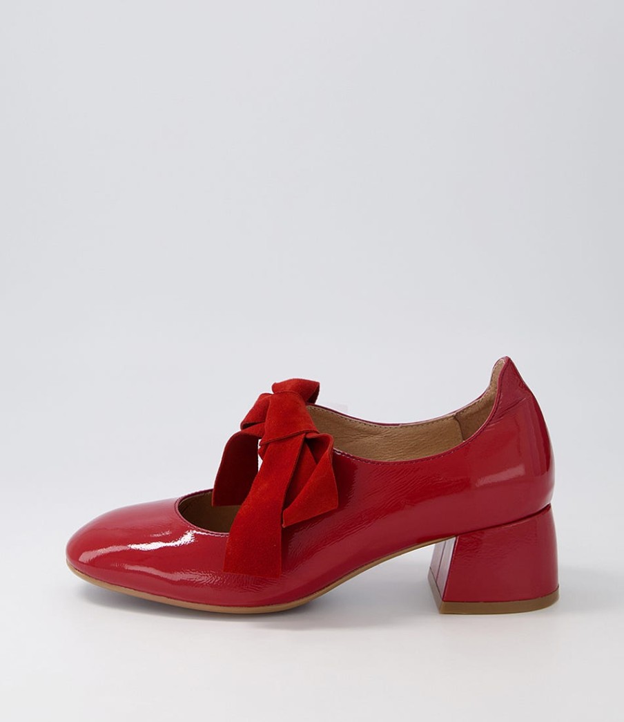 DJANGO & JULIETTE Chiara Dark Red Patent Leather Heels | Heels