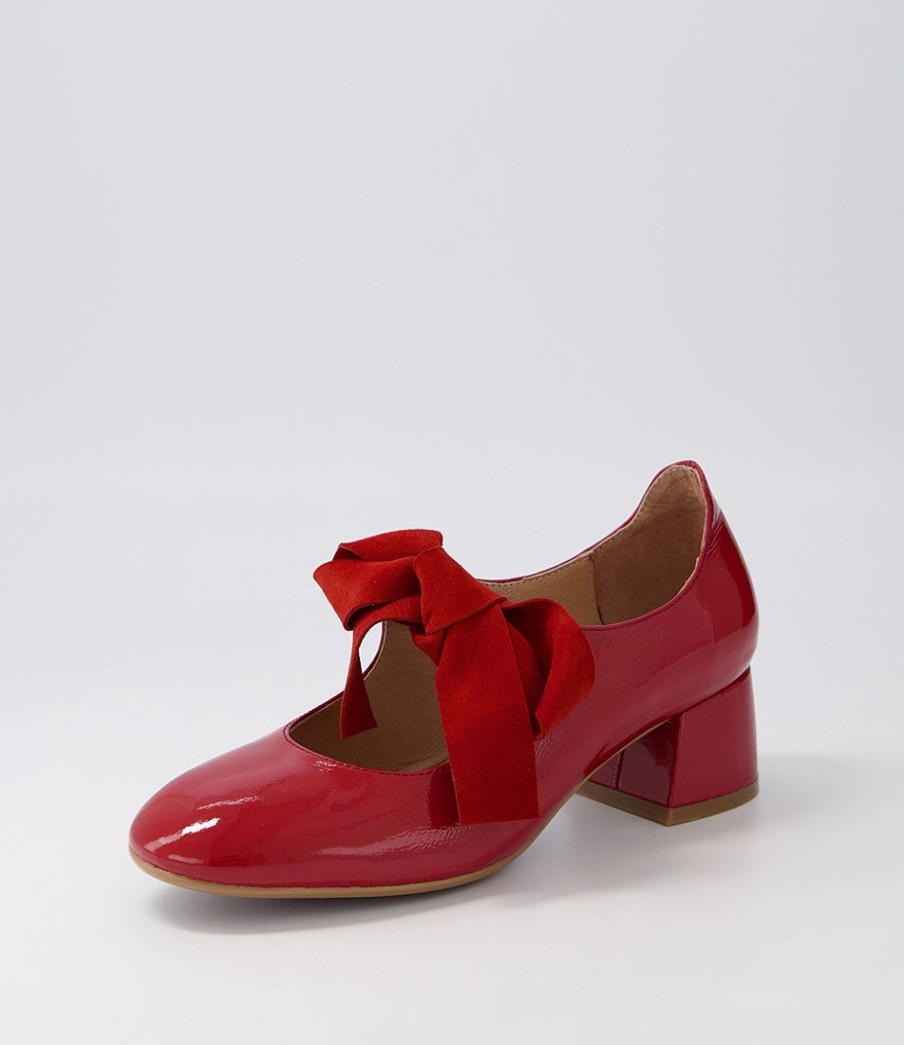 DJANGO & JULIETTE Chiara Dark Red Patent Leather Heels | Heels