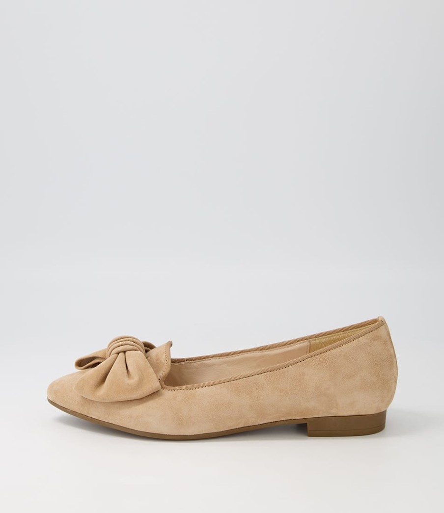 GABOR Cee Caramel Suede Flat Shoes | Comfort