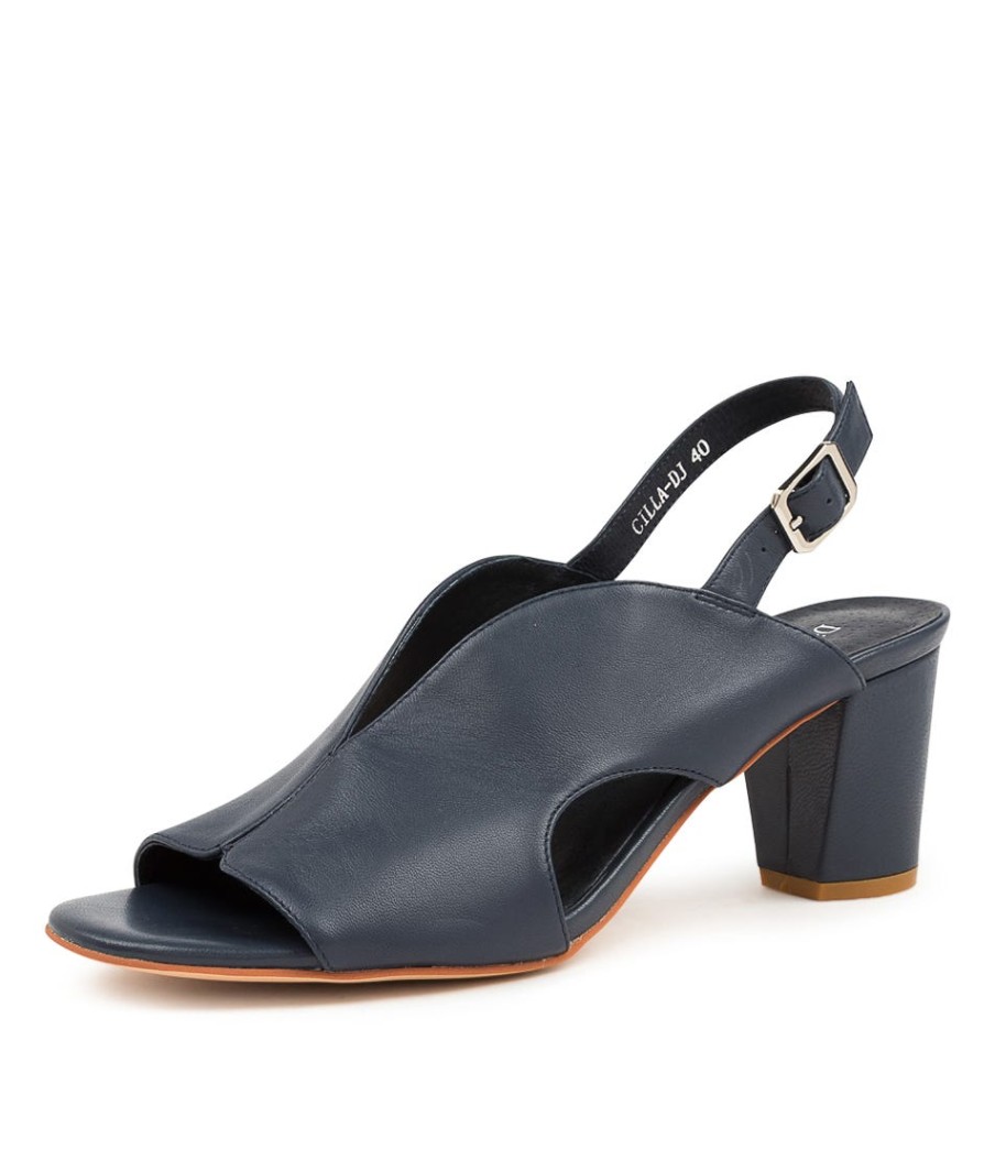 DJANGO & JULIETTE Cilla Navy Leather | Heels