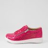 ZIERA Shovo Xf Fuchsia Wrinkle Patent Sneakers | Wedges