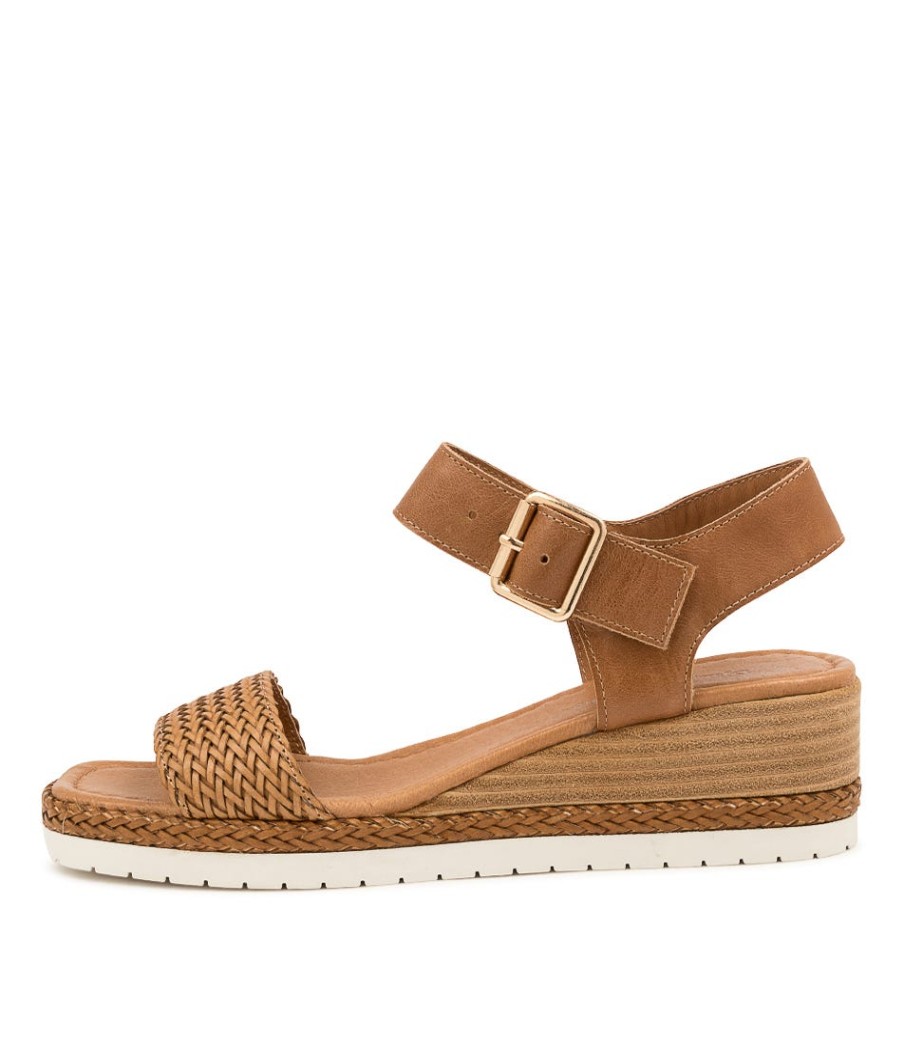 DJANGO & JULIETTE Imari Tan Weave-Leather | Espadrilles